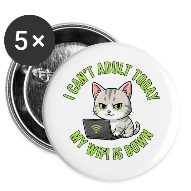 <p>3'' Buttons Set of 5 Escapism Humor Disgruntled Cat Laptop Wi-Fi Aluminum</p>
<p>3'' Buttons Set of 5 Escapism Humor Disgruntled Cat Laptop Wi-Fi Aluminum</p>