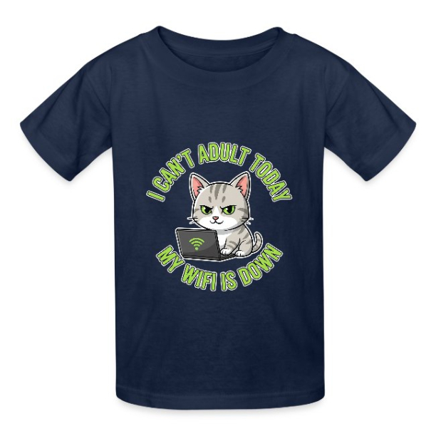 <p>Youth T-Shirts with Disgruntled Tabby Cat & Wi-Fi Laptop Design</p>
<p>Youth T-Shirts with Disgruntled Tabby Cat & Wi-Fi Laptop Design</p>