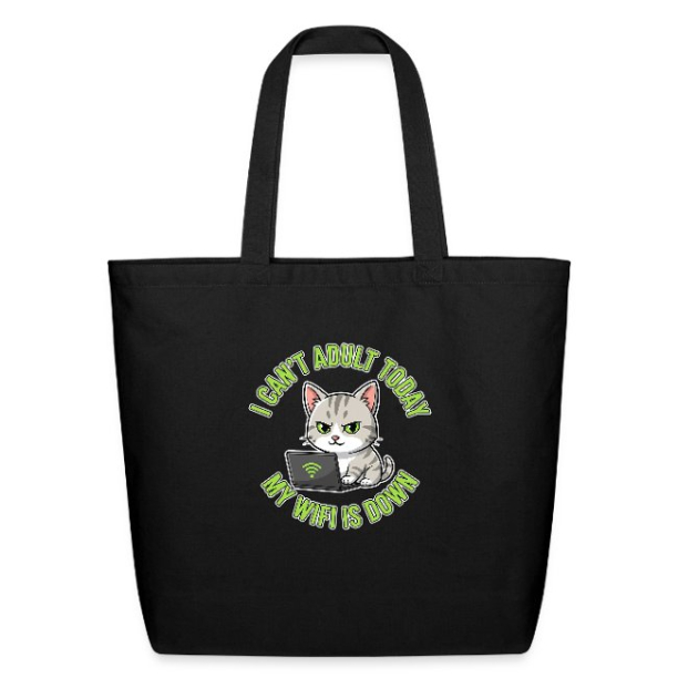 <p>Cotton Tote Bag with Disgruntled Tabby Cat & Wi-Fi Laptop Design Natural Black One Size</p>
<p>Cotton Tote Bag with Disgruntled Tabby Cat & Wi-Fi Laptop Design Natural Black One Size</p>