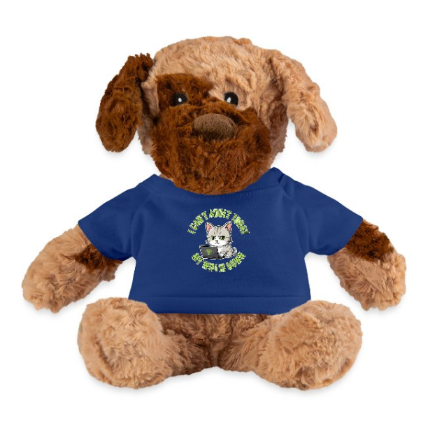 <p>Cuddle Toys 14&quot; Fluffy Dog w Disgruntled Tabby Cat &amp; Wi-Fi Laptop Design</p>
