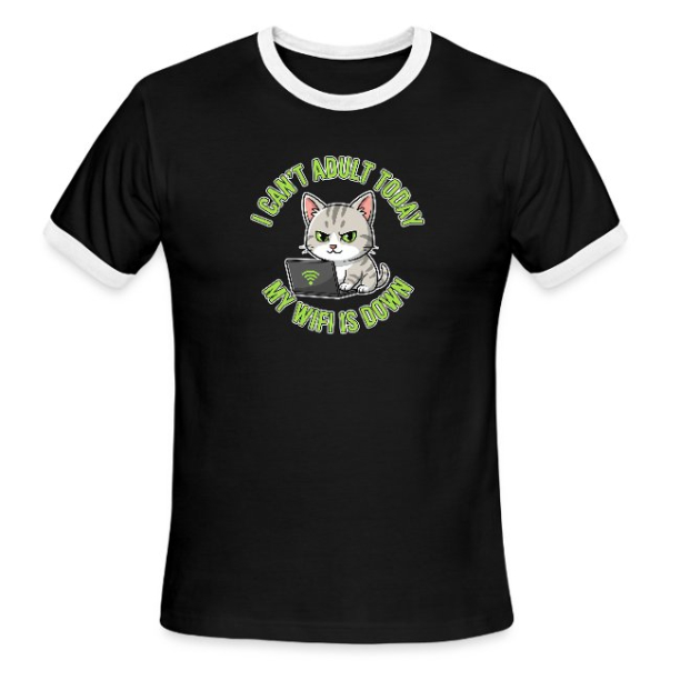 <p>Men's Escapism Humor Cat & Wi-Fi Laptop Vintage Ringer T-Shirts</p>
<p>Men's Escapism Humor Cat & Wi-Fi Laptop Vintage Ringer T-Shirts</p>