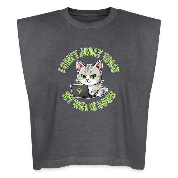 <p>Women&#039;s Tank Tops with Disgruntled Cat &amp; Wi-Fi Laptop Design Faded Colors S M L XL 2XL</p>
