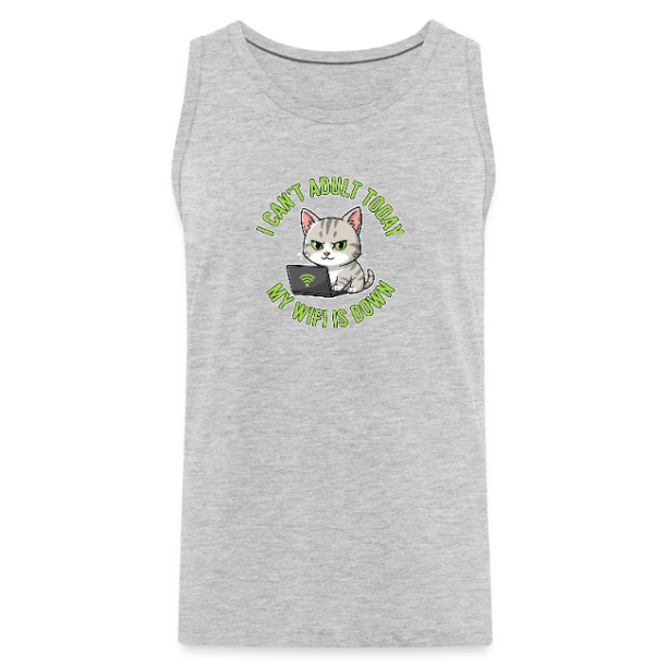 <p>Men's Tank Tops with Disgruntled Tabby Cat & Wi-Fi Laptop Design</p>
<p>Men's Tank Tops with Disgruntled Tabby Cat & Wi-Fi Laptop Design</p>