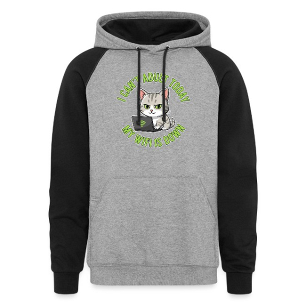 <p>Colorblock Hoodie with Disgruntled Tabby Cat & Wi-Fi Laptop Design</p>
<p>Colorblock Hoodie with Disgruntled Tabby Cat & Wi-Fi Laptop Design</p>