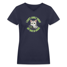 <p>Women&#039;s Escapism Humor Cat &amp; Wi-Fi Laptop V-Neck T-Shirt</p>
