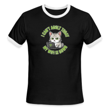<p>Men&#039;s Escapism Humor Cat &amp; Wi-Fi Laptop Vintage Ringer T-Shirts</p>
