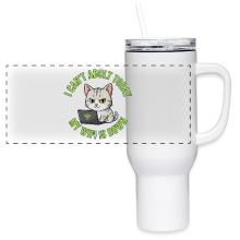 <p>40 oz Double-Walled Vacuum Insulated Tumbler with Disgruntled Tabby Cat &amp; Wi-Fi Laptop Design</p>
