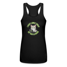 <p>Women&#039;s Tank Tops with Disgruntled Tabby Cat &amp; Wi-Fi Laptop Design</p>
