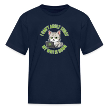 <p>Kids&#039; T-Shirt with Disgruntled Tabby Cat &amp; Wi-Fi Laptop Design</p>
