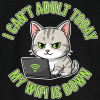 <p>Women&#039;s Tank Tops with Disgruntled Tabby Cat &amp; Wi-Fi Laptop Design</p>
