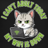 <p>Women&#039;s Tank Tops with Disgruntled Tabby Cat &amp; Wi-Fi Laptop Design</p>
