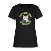 <p>Women&#039;s T-Shirts with Disgruntled Tabby Cat &amp; Wi-Fi Laptop Design</p>
