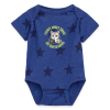 <p>Baby Bodysuit with Disgruntled Tabby Cat &amp; Wi-Fi Laptop Design, Star Pattern</p>
