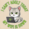 <p>Escapism Humor Tabby Cat Laptop Wi-Fi Heavy Canvas Tote Bag</p>
