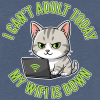 <p>Women&#039;s Escapism Humor Cat &amp; Wi-Fi Laptop Graphic T-Shirts</p>
