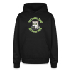 <p>Oversized Hooded Sweatshirt with Disgruntled Cat &amp; Wi-Fi Laptop Design</p>
