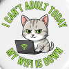 <p>3&#039;&#039; Buttons Set of 5 Escapism Humor Disgruntled Cat Laptop Wi-Fi Aluminum</p>
