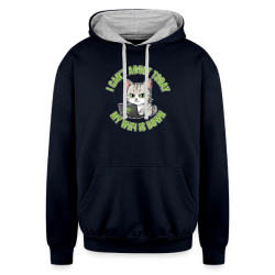 <p>Unisex Contrast Hoodie with Disgruntled Cat &amp; Wi-Fi Design</p>
