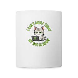<p>Insulated Porcelain Mug with Disgruntled Tabby Cat Wi-Fi Design 11 fl oz</p>
