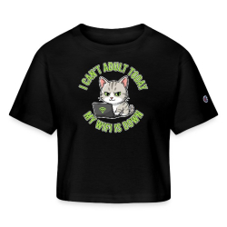 <p>Women&#039;s Escapism Humor Cat &amp; Wi-Fi Laptop Cropped T-Shirts</p>
